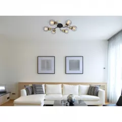 Interior - Lustra Globo Lally 54113-6D, metal negru, 6xE27, L 71 cm, olint.ro