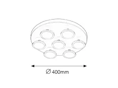 Lustra LED Elsa 6, Rabalux 2715, putere 42 W, culoare alba