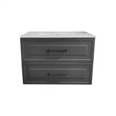 Masca cu lavoar ceramic, Silva 80, culoare antracit mat