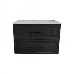 Masca cu lavoar ceramic, Silva 80, culoare negru mat