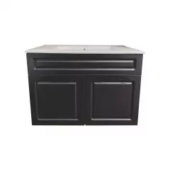 Masca cu lavoar ceramic, Sofia 80, culoare negru periat