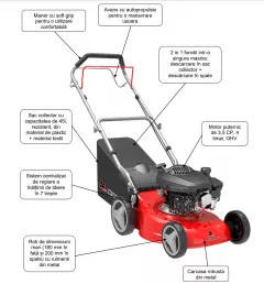 Masina de tuns gazon Media Line MG 42-150 S, 3,5 CP, latime taiere 42 cm
