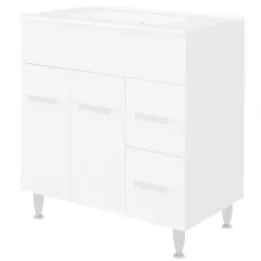 Mobilier baie cu lavoar Savini Due Madrid 504, 81.5 x 46.5 x 86 cm, alb