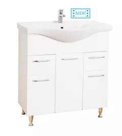 Mobilier Baie MDF + Lavoar Seria 153, 75 cm, alb