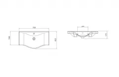 Mobilier Baie MDF + Lavoar Seria 153, 75 cm, alb