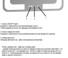 Oglinda cu iluminare LED, funcție dezaburire, ceas, termometru si lupa, MD5, D80 cm