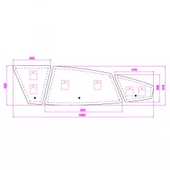 Oglinda baie cu LED Savini Due SPR217, 150 x 42 cm, actionare touch, 3 piese, trapez