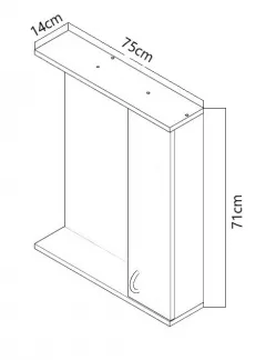 Oglinda cu corp suspendat MDF, 75 cm, culoare alb