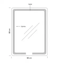 Oglinda cu iluminare LED si intrerupator touch, MD1, dimensiuni 60 x 80 cm