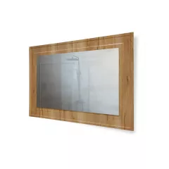 Oglinda cu rama din MDF, dimensiuni 1000 x 700 mm, culoare lemn auriu
