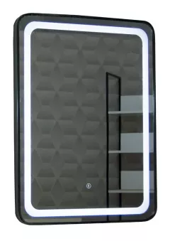 Oglinda MD3, 60x80 cm, iluminare LED, functie touch, rama neagra