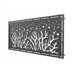 Panou decorativ din tabla otel debitat laser si teava TRS sudata, model M162 LXX, grosime 3 mm dimensiune 1000x2000 mm