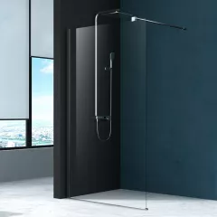 Panouri de dus - Panou dus sticla transparenta WI006-8TC, grosime stilca 8 mm, 100x200 cm, walk-in, profile aluminiu cromat, olint.ro