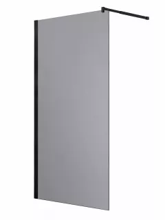Panou dus sticla WI011, fumuriu, grosime sticla 8 mm, 100 cm, profile aluminiu, negru mat