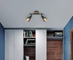 Plafoniera Globo Mubby, metal, fumuriu, 2xE14