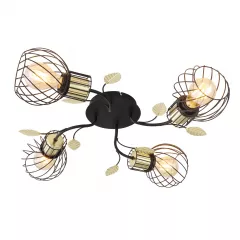 Plafoniera Lally 54113-4D, 4 x E27, negru - auriu