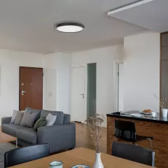Interior - Plafoniera LED, smart, dimabila, rotunda, Nebula, putere 24 W, culoare neagra, Klausen KL151083, olint.ro