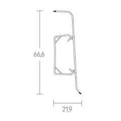 Plinta parchet PVC Vilo Esquero 601, canal cablu, alb, 2500 x 66.6 x 21.9 mm