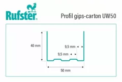 Profile - Profil gips carton Rufster din tabla zincata UW50 4 m 0.6 mm grosime, olint.ro