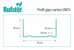 Profile - Profil gips carton Rufster din tabla zincata UW75 4 m 0.6 mm grosime, olint.ro