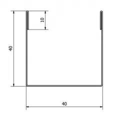 Profil U pentru gard tip jaluzea, grosime tabla 0,50 mm, RAL 7024MS, gri-grafit mat structurat, lungime 2 m