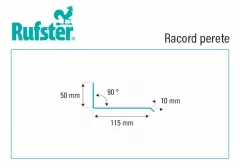Accesorii acoperis - Racord perete Rufster Premium 0,5 mm&nbsp;grosime 8019 MS maro-grafit mat structurat, olint.ro