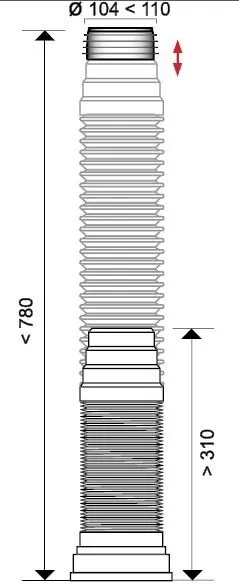 Racord Wc extensibil cu manson D110 L75 71260201RO