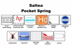 Saltea Royalflex Pocket Spring dimensiune 200x120 cm grosime 24 cm culoare alba