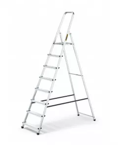 Scara aluminiu pliabila DraBest, 8 trepte, 125 kg sarcina suportata
