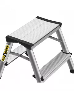 Scara dubla aluminiu DraBest  2 x 2 trepte, 125 kg sarcina suportata
