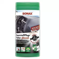 Servetele umede auto SONAX pentru suprafetele din plastic, cu efect lucios, 25 buc