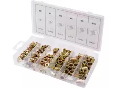 Accesorii mobila - Set 150 piulite nituibile din otel, dimensiuni M3-M10, Yato YT-36481, olint.ro
