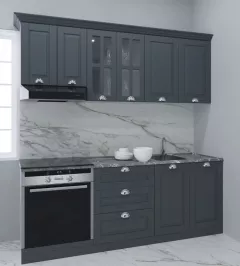 Set bucatarie MDF Square 01, 200 cm, antracit