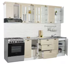 Set bucatarie MDF Square 01, 260 cm, fag