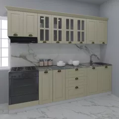 Set bucatarie MDF Square 01, 260 cm, fag