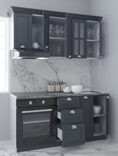 Set bucatarie MDF Square, 160 cm, antracit