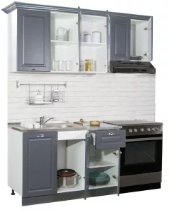 Seturi complete bucatarie - Set bucatarie MDF Square, 180 cm, antracit, olint.ro