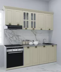 Set bucatarie MDF Square, 200 cm, fag rustic