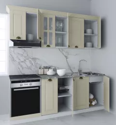 Set bucatarie MDF Square, 200 cm, fag rustic