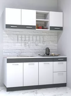 Set bucatarie PAL Sarona 01, 160 cm, alb/antracit