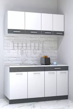 Set bucatarie PAL Sarona 02, 140 cm, alb/antracit