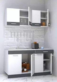 Set bucatarie PAL Sarona 02, 140 cm, alb/antracit