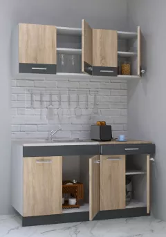 Set bucatarie PAL Sarona 02, 140 cm, sonoma/antracit