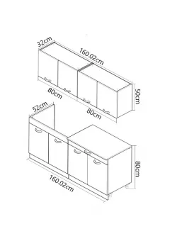 Seturi complete bucatarie - Set bucatarie PAL Sarona 02, 160 cm, alb/antracit, olint.ro