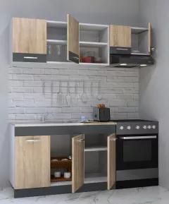 Set bucatarie PAL Sarona 02, 180 cm, sonoma/antracit