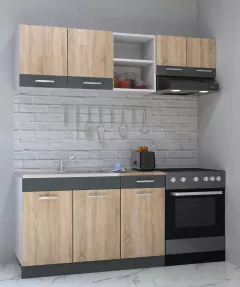 Set bucatarie PAL Sarona 03, 180 cm, sonoma/antracit