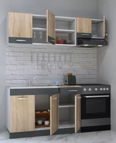 Set bucatarie PAL Sarona 03, 180 cm, sonoma/antracit