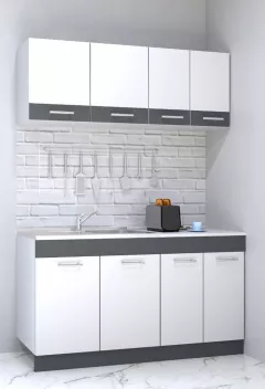 Set bucatarie PAL Sarona, 140 cm, alb/antracit