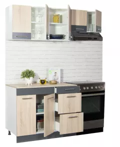 Set bucatarie PAL Sarona, 160 cm, corp hota, sonoma/antracit