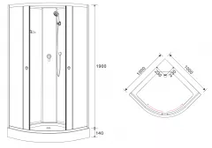 Set cabina de dus model 62058, dimensiuni 100 x 100 x 195 cm